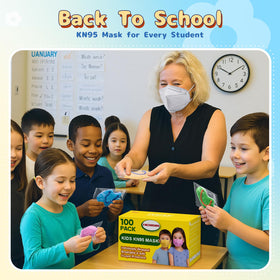 FACEMOON KN95 kids mask in 10 color options for everyday school wear