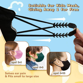 FACEMOON KN95 kids mask with wide 5mm ear loops for comfort