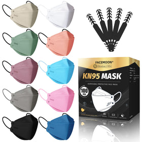 FACEMOON KN95 mask with 5-layer design for reliable filtration and breathability.