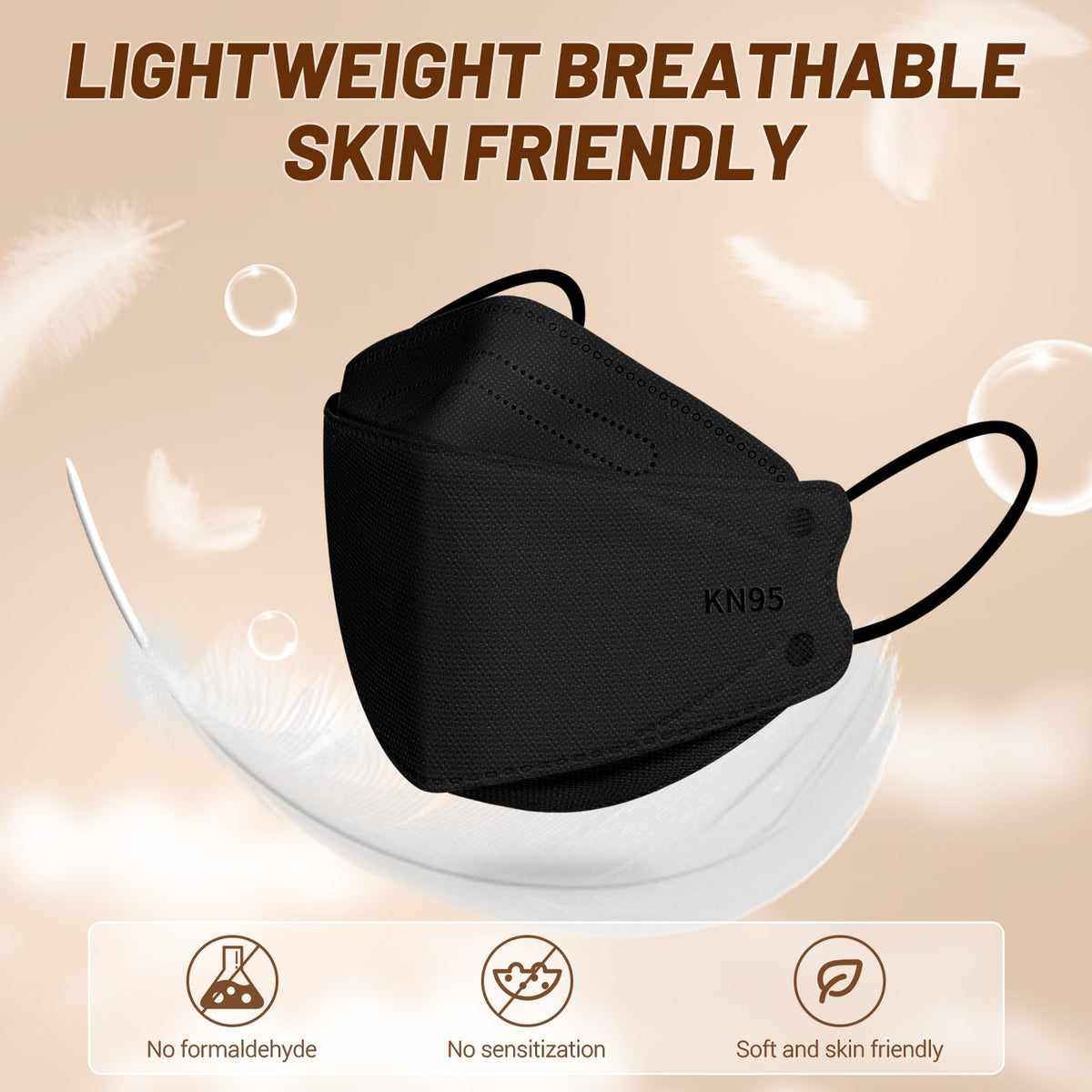 FACEMOON KN95 mask breathable material for all-day wear.