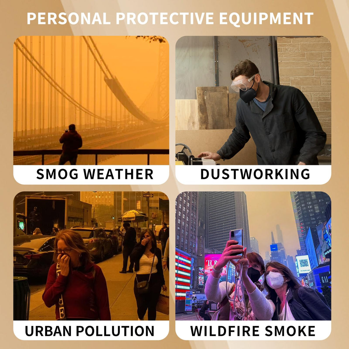 FACEMOON KN95 mask features outer non-woven layers for added protection.