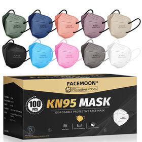 FACEMOON KN95 mask pack 100-count for daily protection on the go.