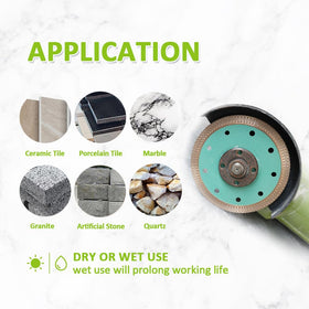 FACHLICH saw blade edge finishing for smoother porcelain and marble cuts