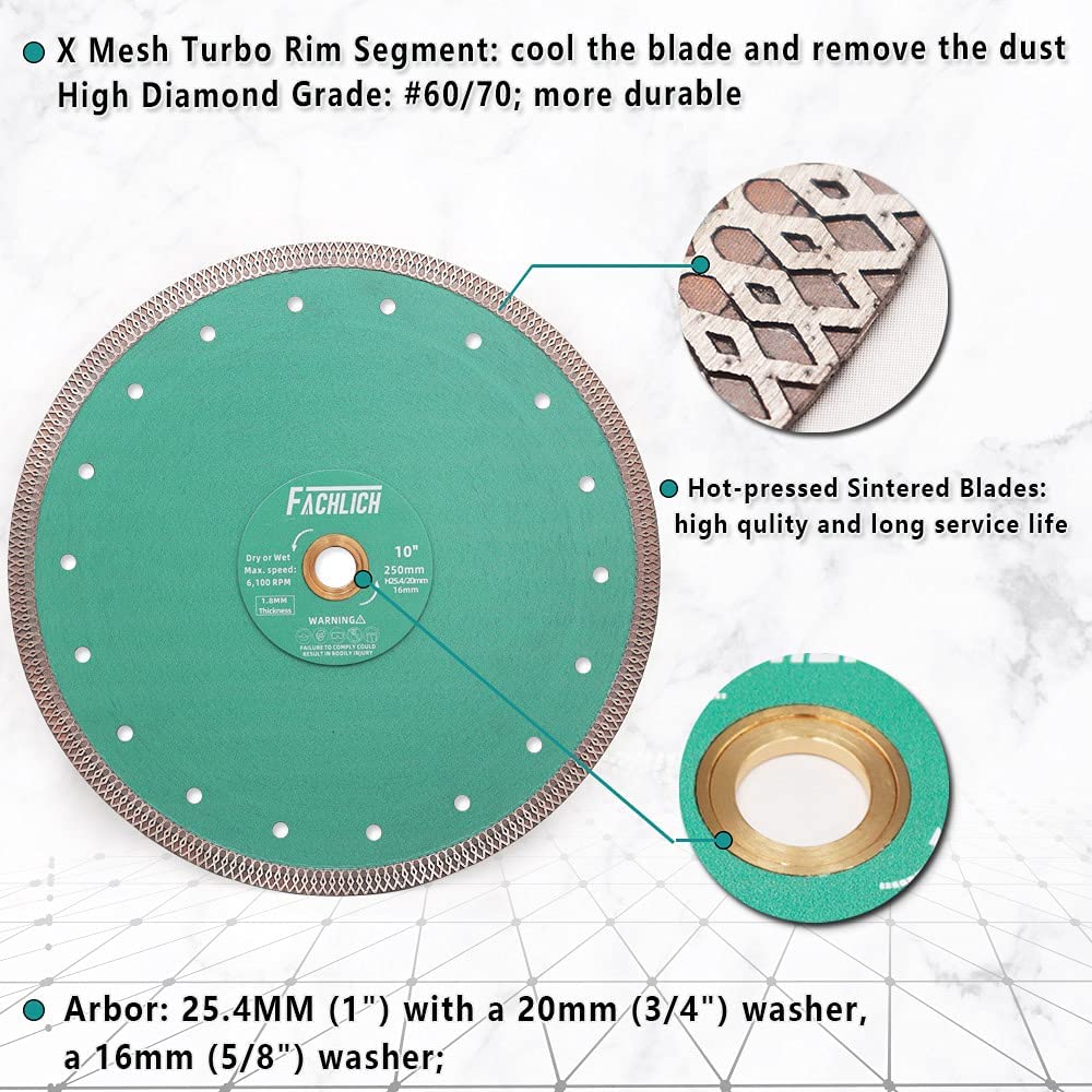 FACHLICH porcelain blade with turbo mesh rim for better dust control