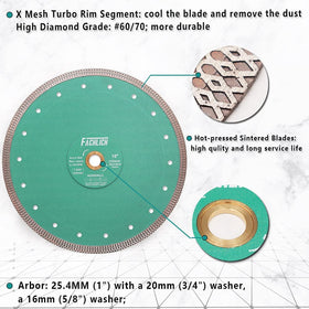 FACHLICH porcelain blade with turbo mesh rim for better dust control