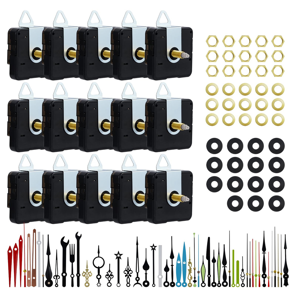 Faculx clock mechanism kit provides reliable repairs with quiet movement.
