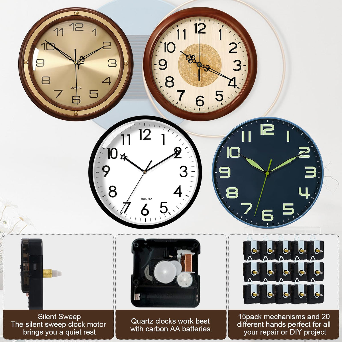 Faculx versatile hands kit lets you style any wall clock.