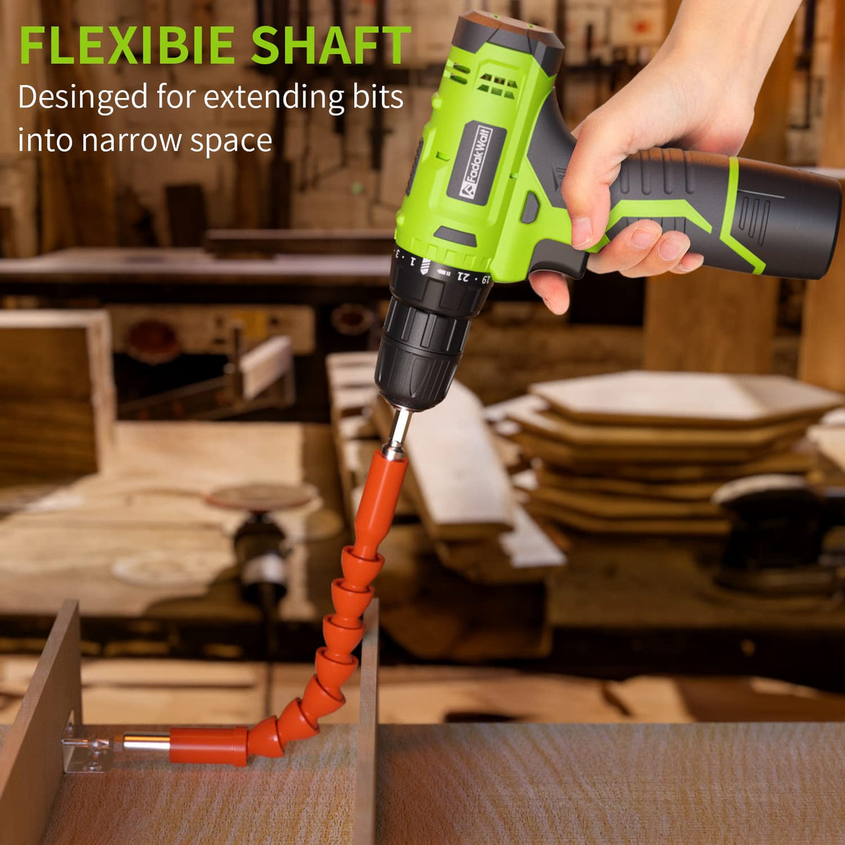 FADAKWALT 3-8 inch chuck enables versatile bit compatibility.