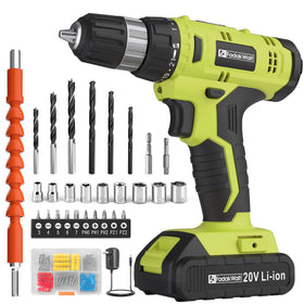 FADAKWALT cordless drill with 20V battery and charger for quick DIY setup