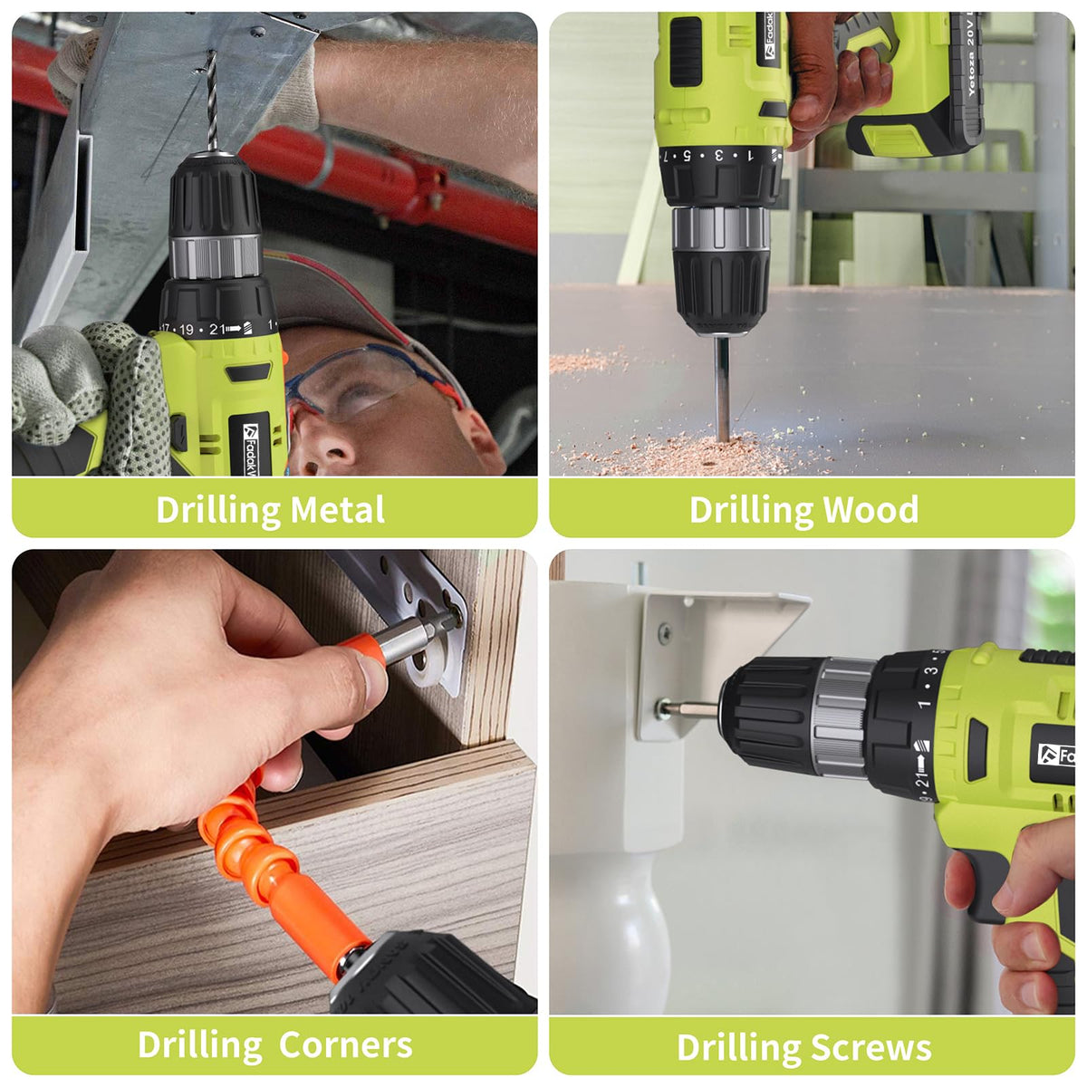 FADAKWALT drill working on a wood project with accurate screw driving