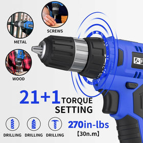 FADAKWALT drill with LED work light for better visibility in dim spaces.