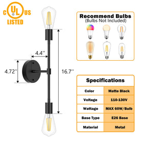 FadimiKoo wall sconce mid-century black adds modern ambiance.