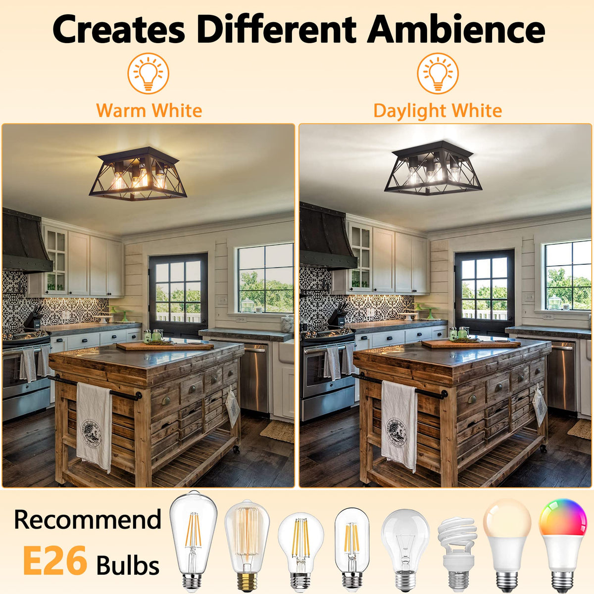 FadimiKoo industrial farmhouse ceiling light for hallways and foyers