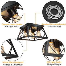 FadimiKoo kitchen-dining room light with open cage design for broad illumination