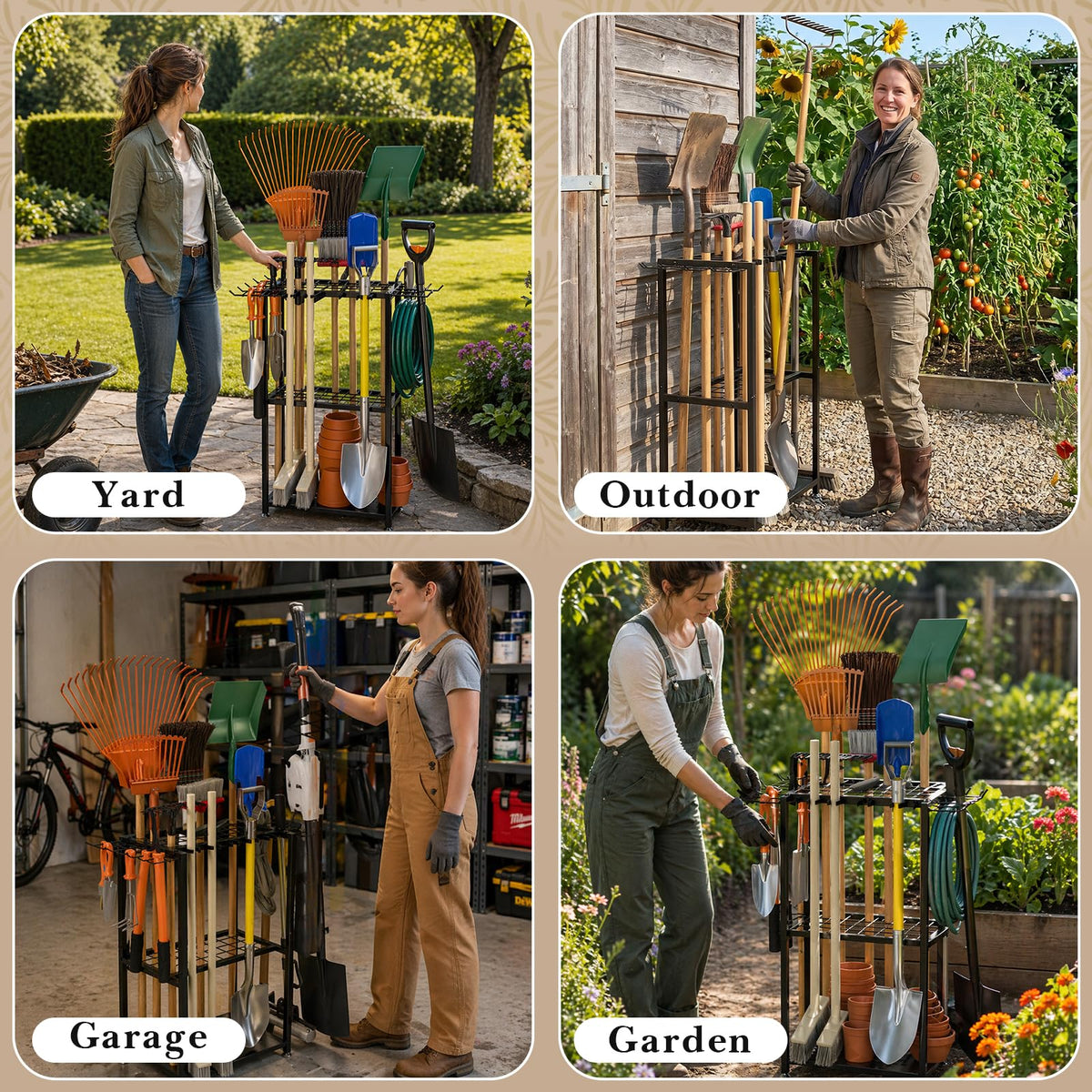 Faesun 14-hooks tool organizer side angle keeps tools accessible
