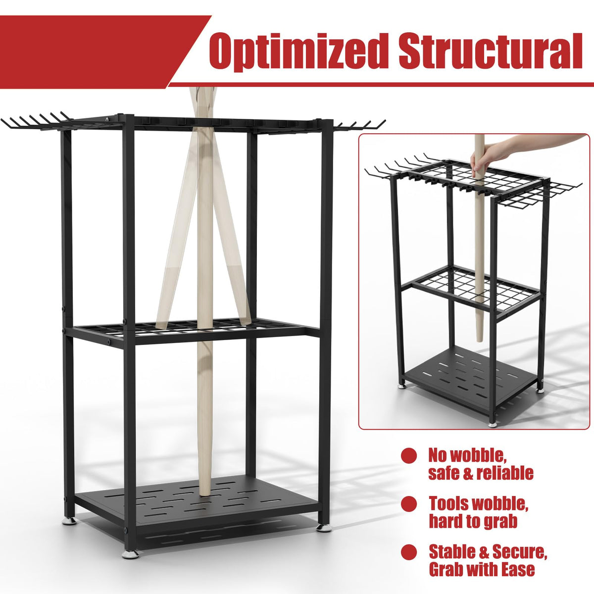 Faesun sturdy design with adjustable feet stays level on uneven floors