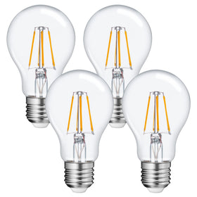 FAGUANGAO A19 dusk-to-dawn outdoor bulb lighting a porch for hands-free operation.