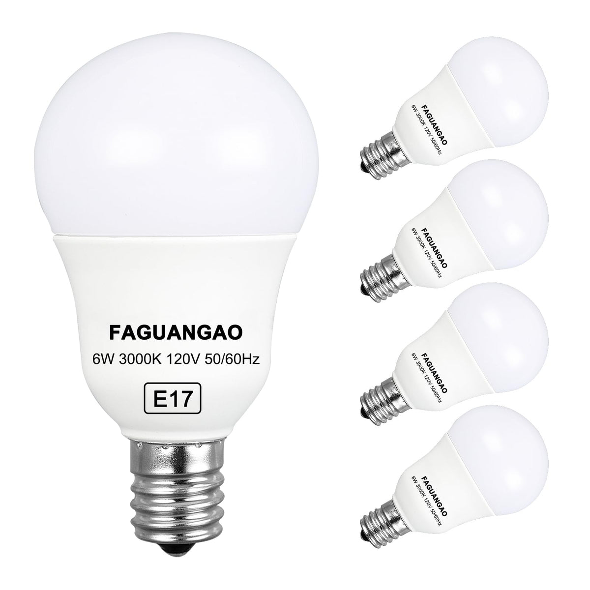 Faguangao E17 globe bulb for ceiling fans with warm white lighting