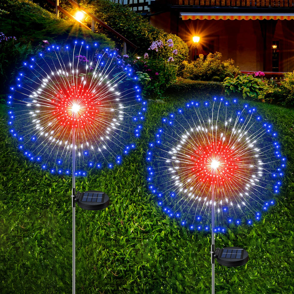 Faiclrr 4th of July firework light bright display for outdoor decor
