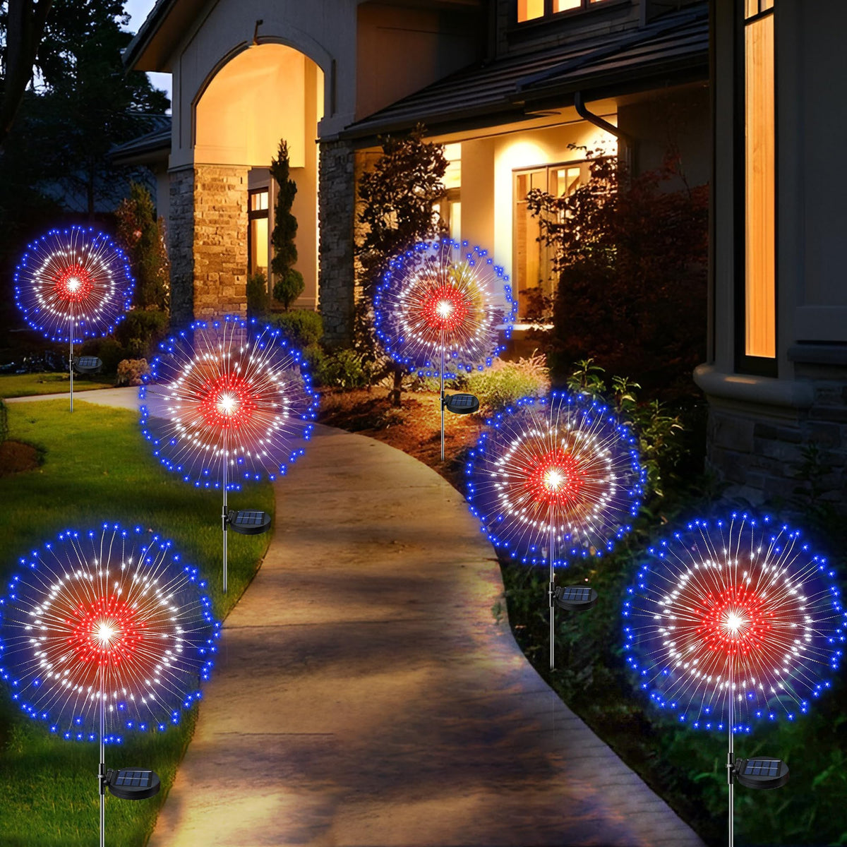 Faiclrr solar firework lights setup for easy energizing and night visibility