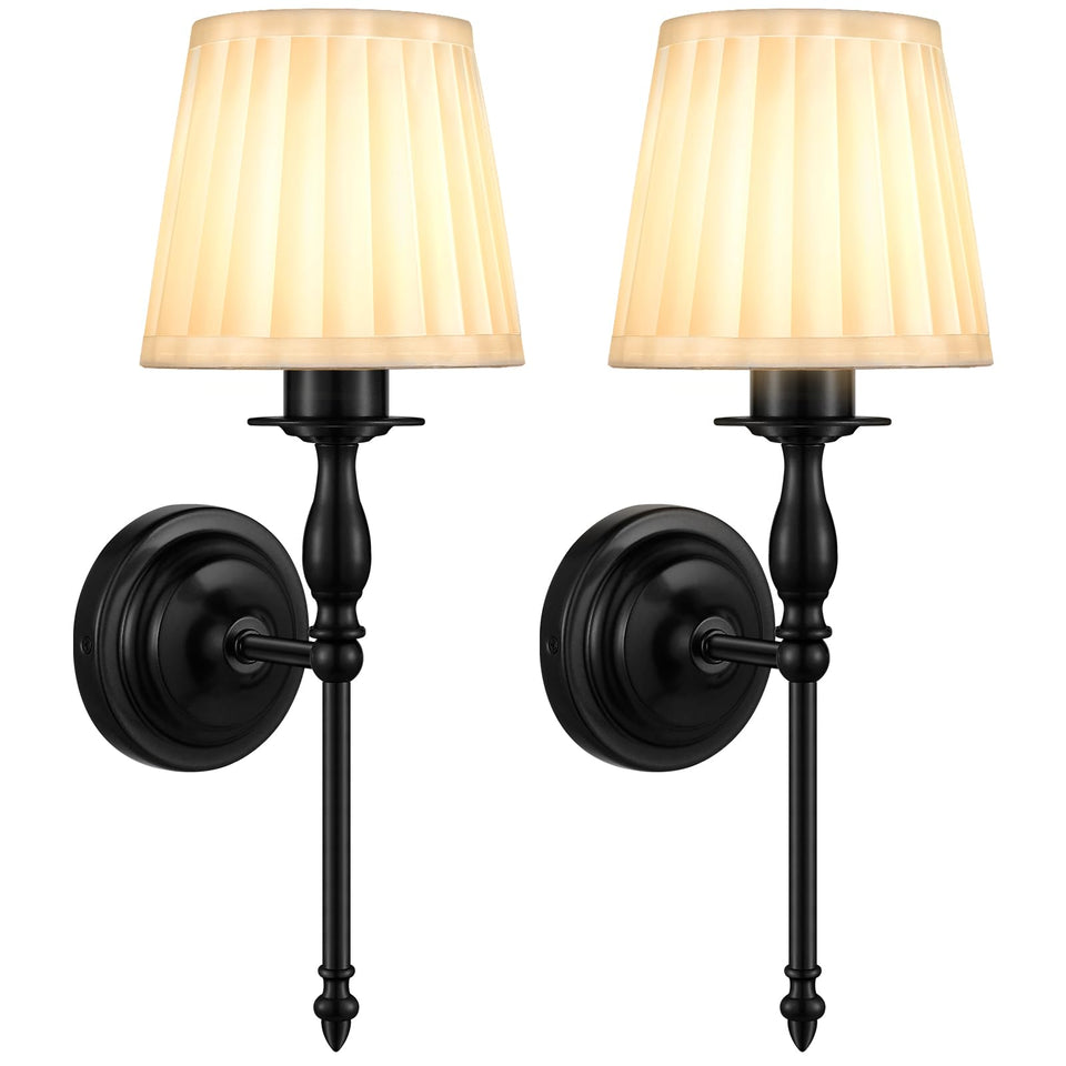 FAINSLIGO 10000mAh battery wall sconce pair for cozy, cordless wall lighting