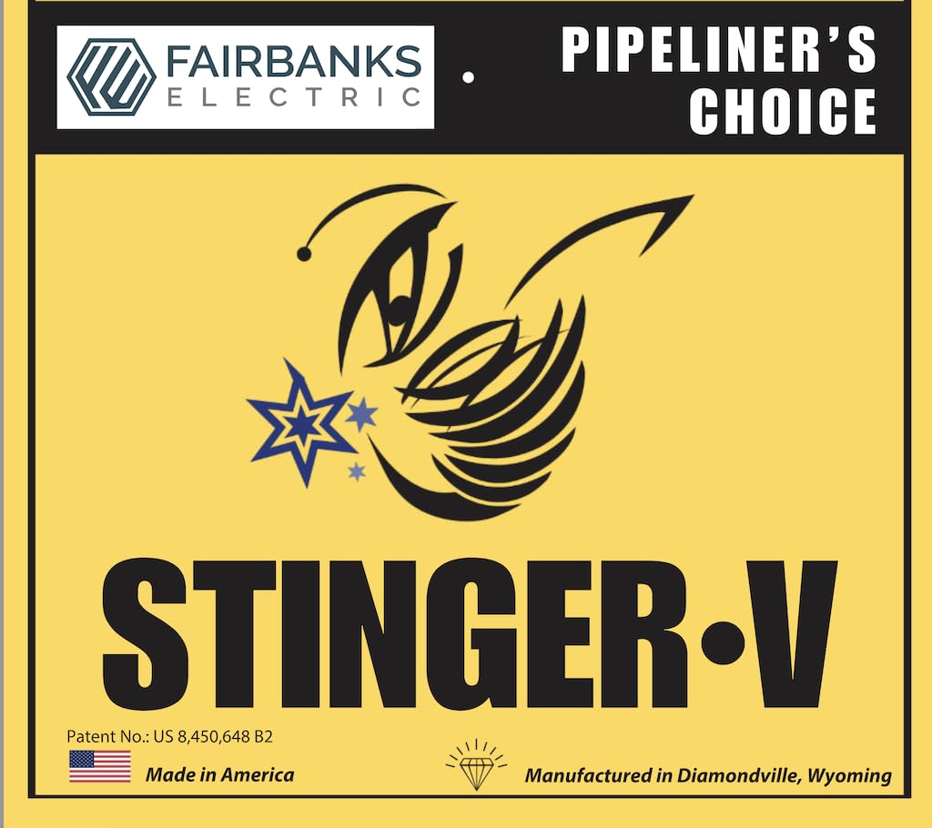 Fairbanks Electric Original Stinger V electrode holder close-up shows secure rod grip for steadier arcs.