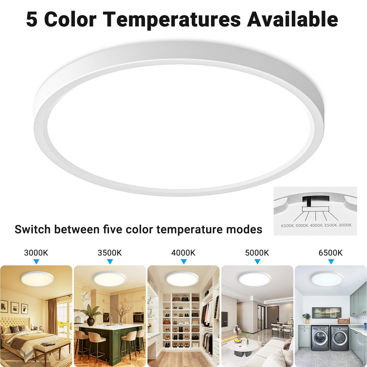Fairdeer LED flush mount light in the bedroom offers soft glow for relaxation.