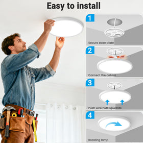Fairdeer LED flush mount light with 5CCT toggle enables mood-ready settings.