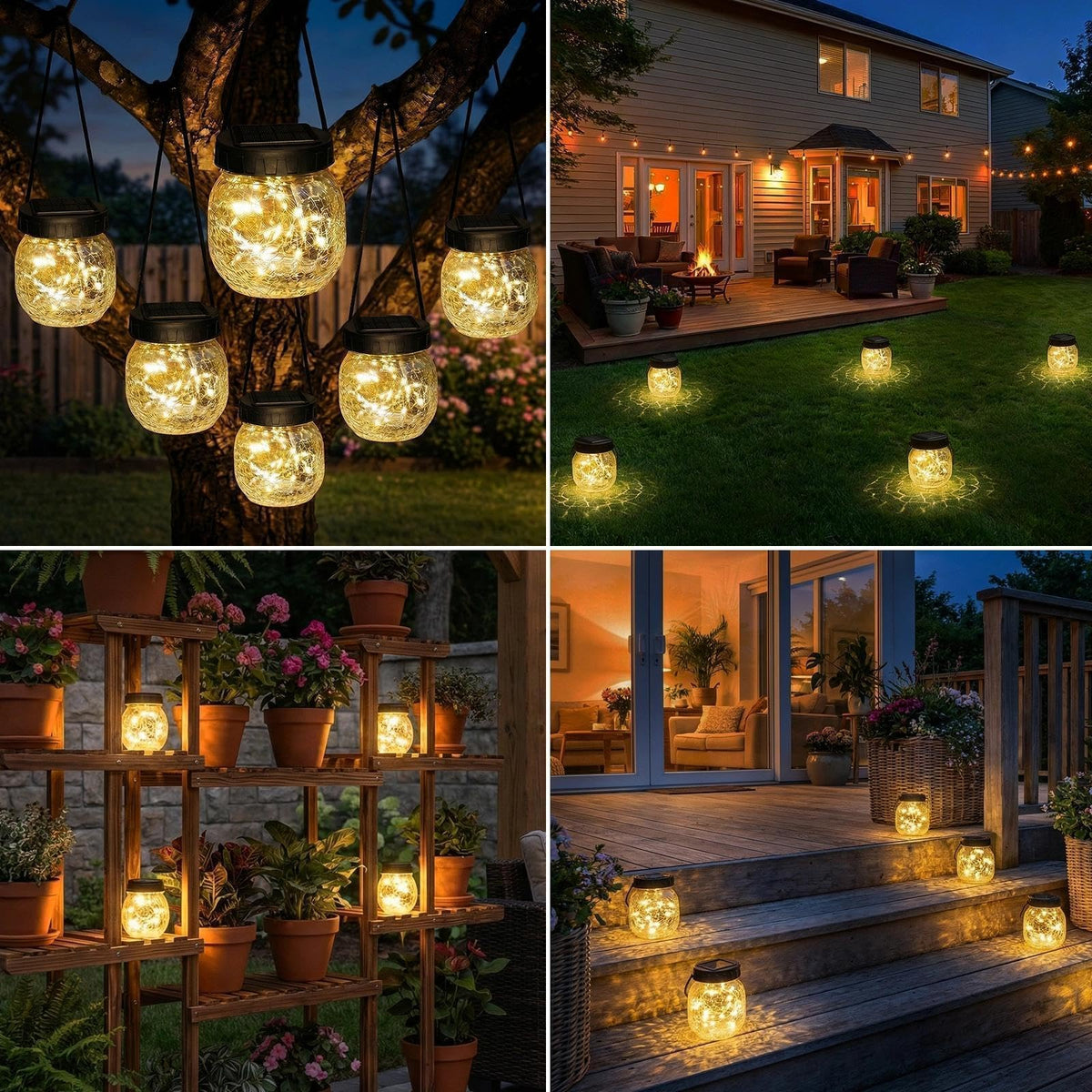 Waterproof outdoor lanterns withstand rain for year-round patio lighting.