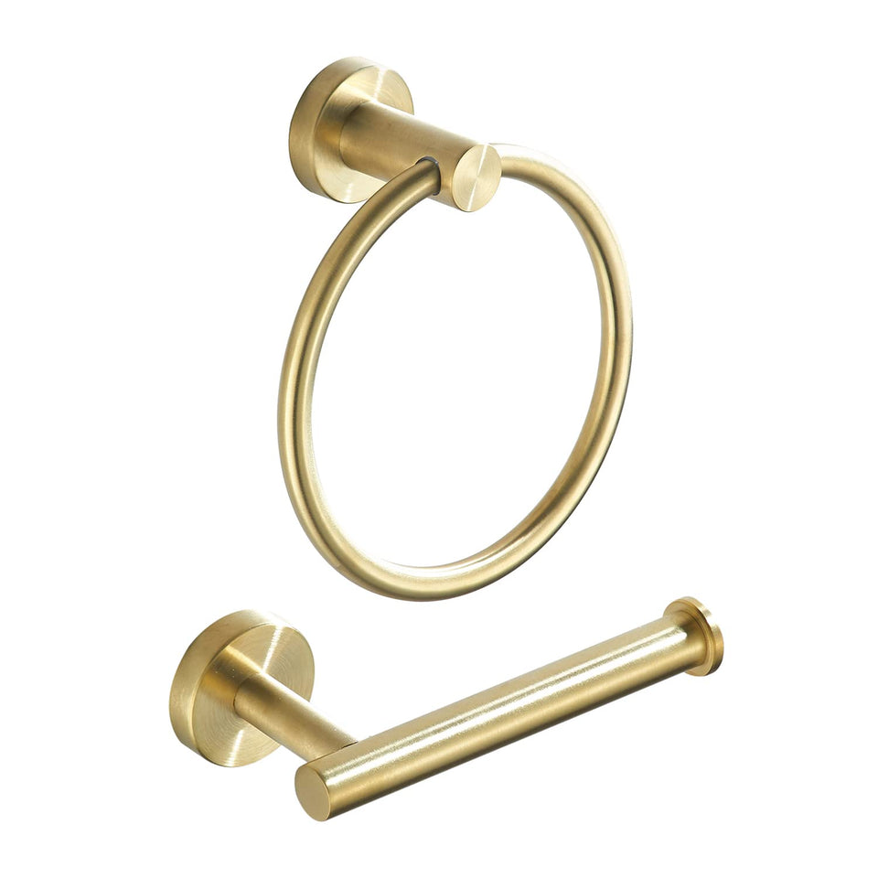 FAIRGIA toilet paper holder in brushed gold wall mount enhances any bathroom look and flow.