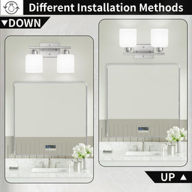 FAISHILAN sconce mounted upward or downward to fit your bath layout.