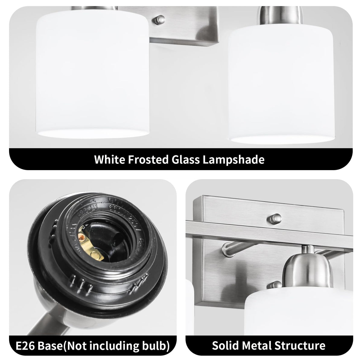 FAISHILAN vanity light with E26 socket supports various bulb types.