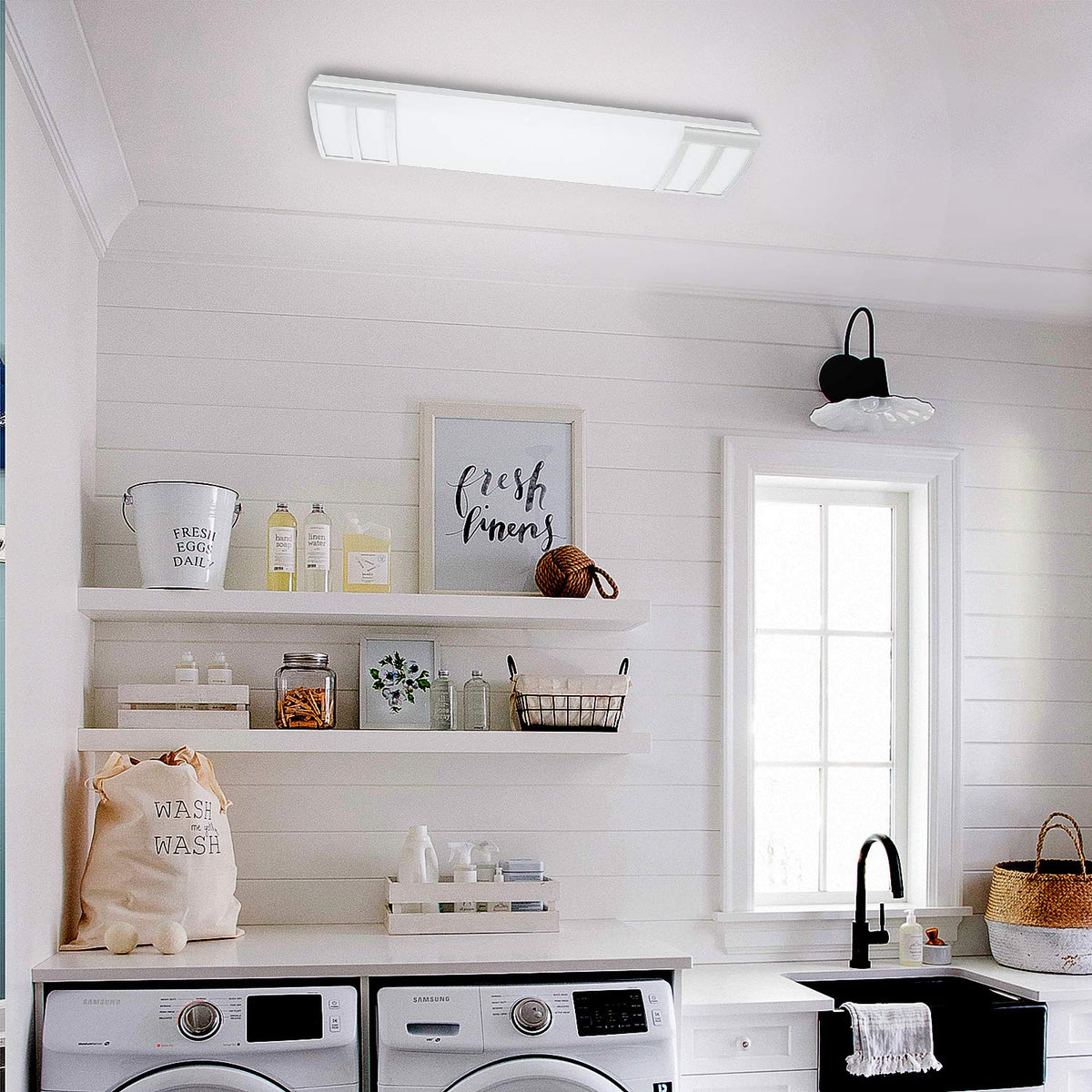 FAITHSAIL diffused frosted cover reduces glare for comfortable everyday tasks.