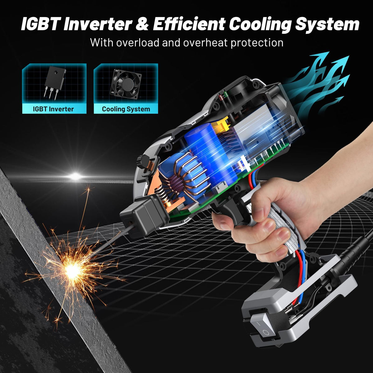 Faiuot 360-degree cooling system supports long welding sessions.