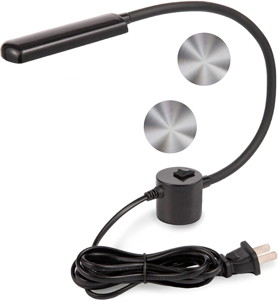 FAJ magnetic-base sewing light provides stable hands-free brightness for sewing.