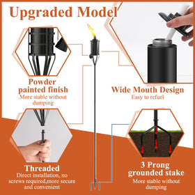 FALBAWR 3-prong ground stake anchors torches securely on grass.
