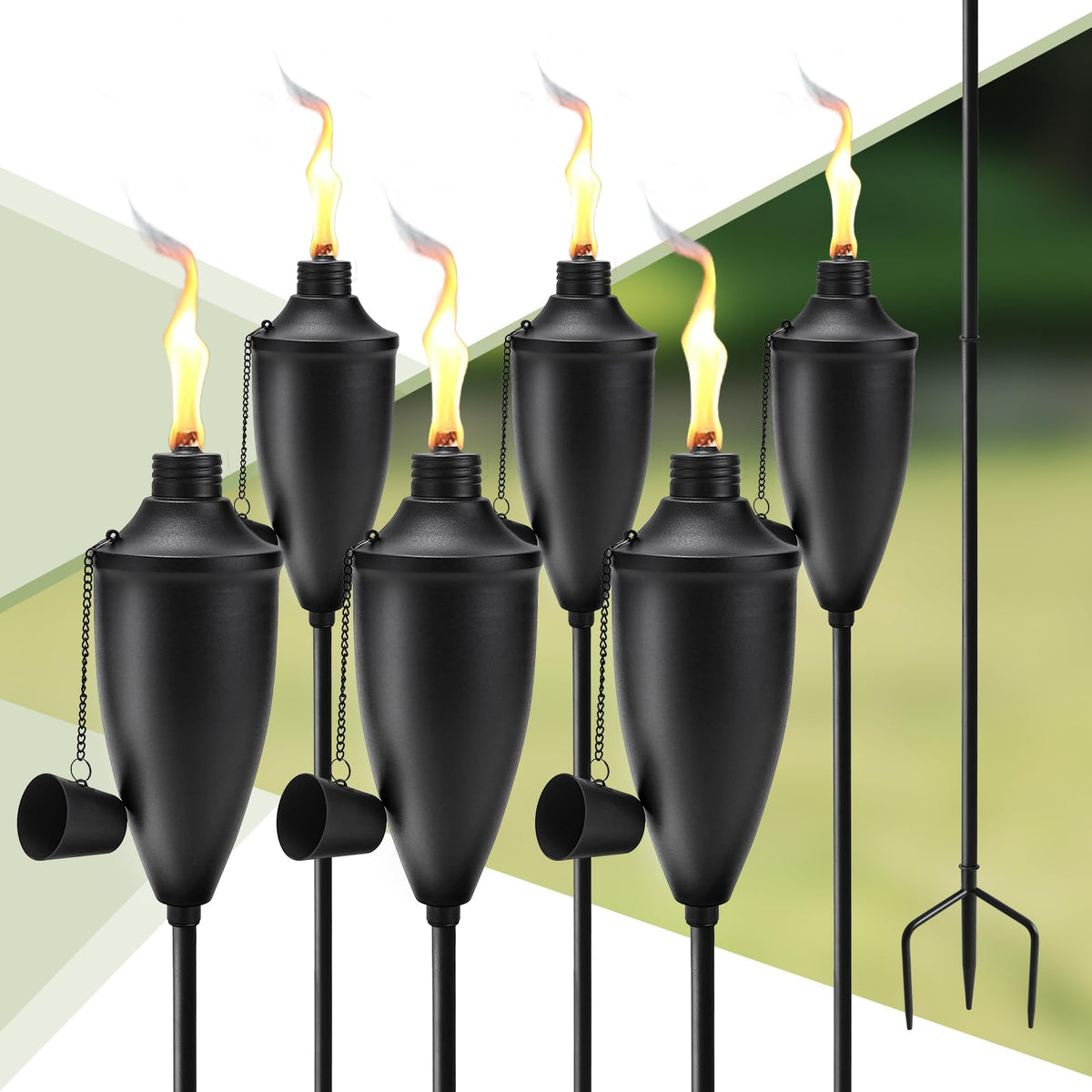 FALBAWR garden torch with 22 oz capacity for reliable outdoor ambiance.