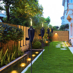 FALBAWR backyard-lawn torches set creates inviting garden evenings.