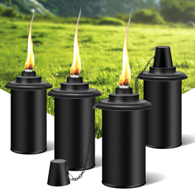 FALBAWR citronella torch canister refill in action for outdoor ambiance