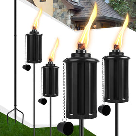 FALBAWR citronella torches set of 4 with easy assembly for quick outdoor ambiance and safety.