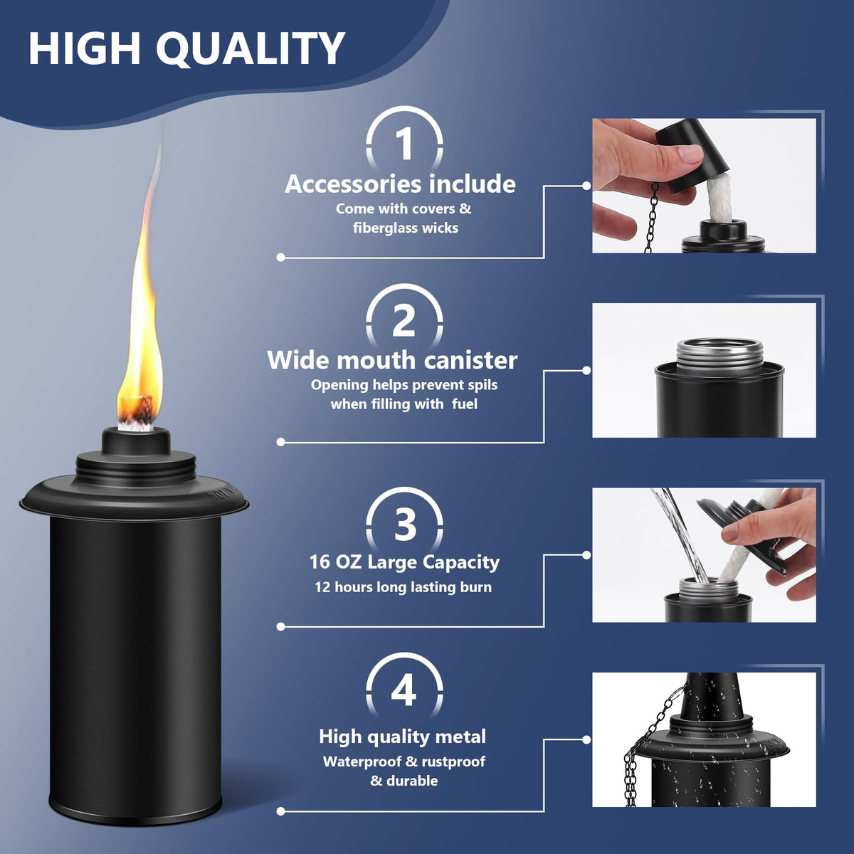FALBAWR fiberglass wick long-lasting for fewer replacements