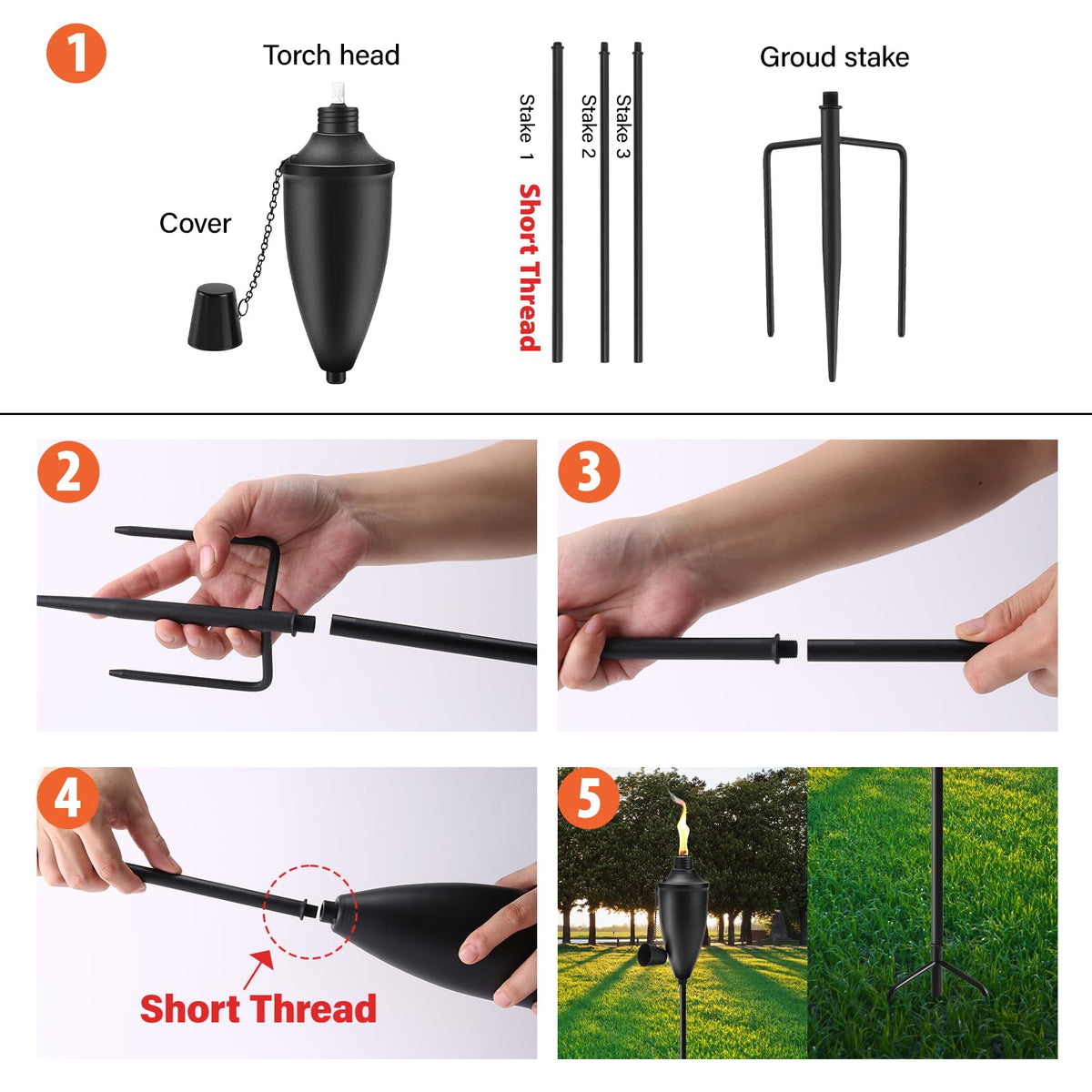 FALBAWR outdoor patio decor torch enhances terrace ambiance.