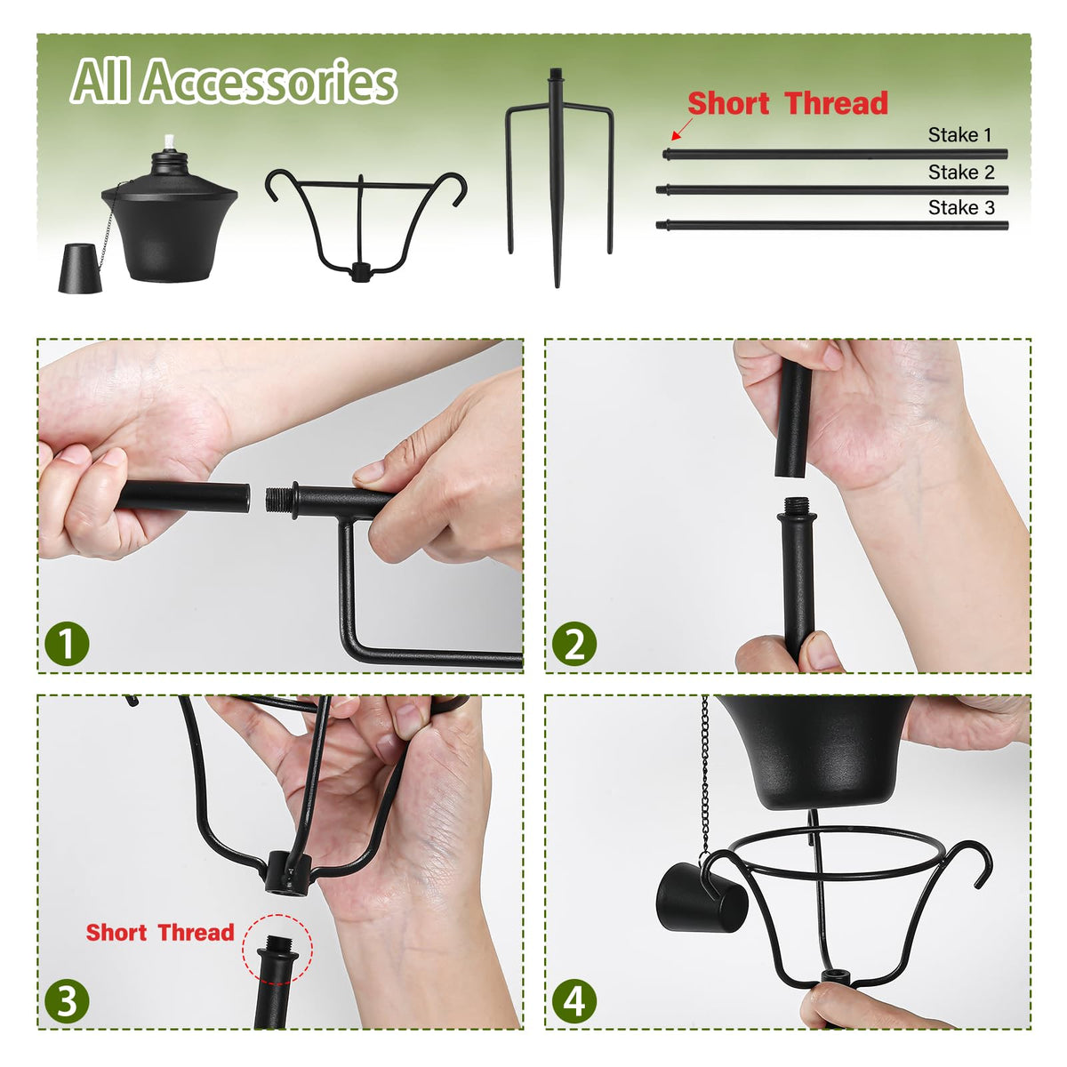 Includes snuffer to safely extinguish flames after use.