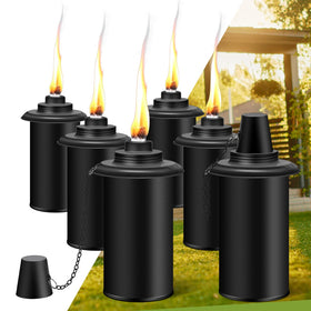 FALBAWR six-pack citronella torch canisters for outdoor lighting and party ambiance