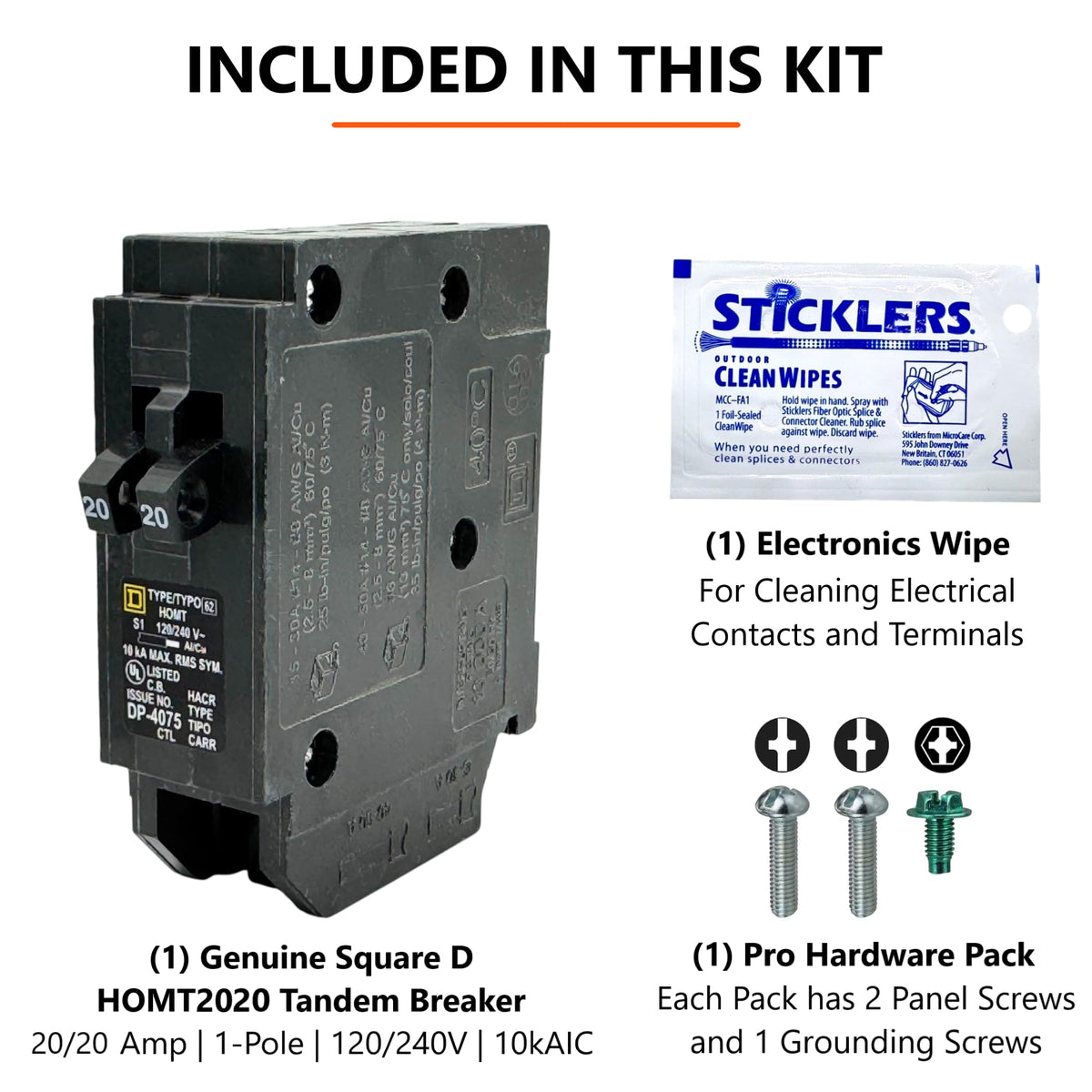 10kAIC rated tandem breaker suited for reliable fault-current handling in compact panels.