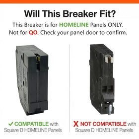 FalconSupply HOMT2020 supports compatible Homeline panels with specific slot labeling.
