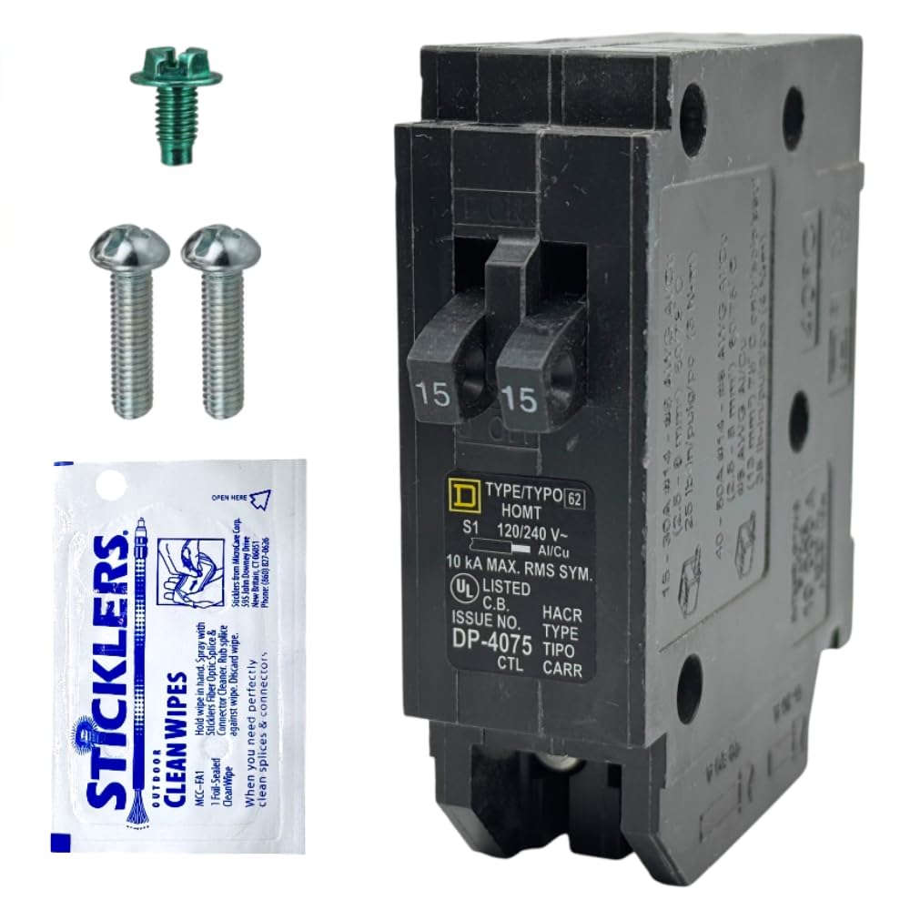 FalconSupply HOMT1515 tandem breaker front view for two circuits in a compact unit