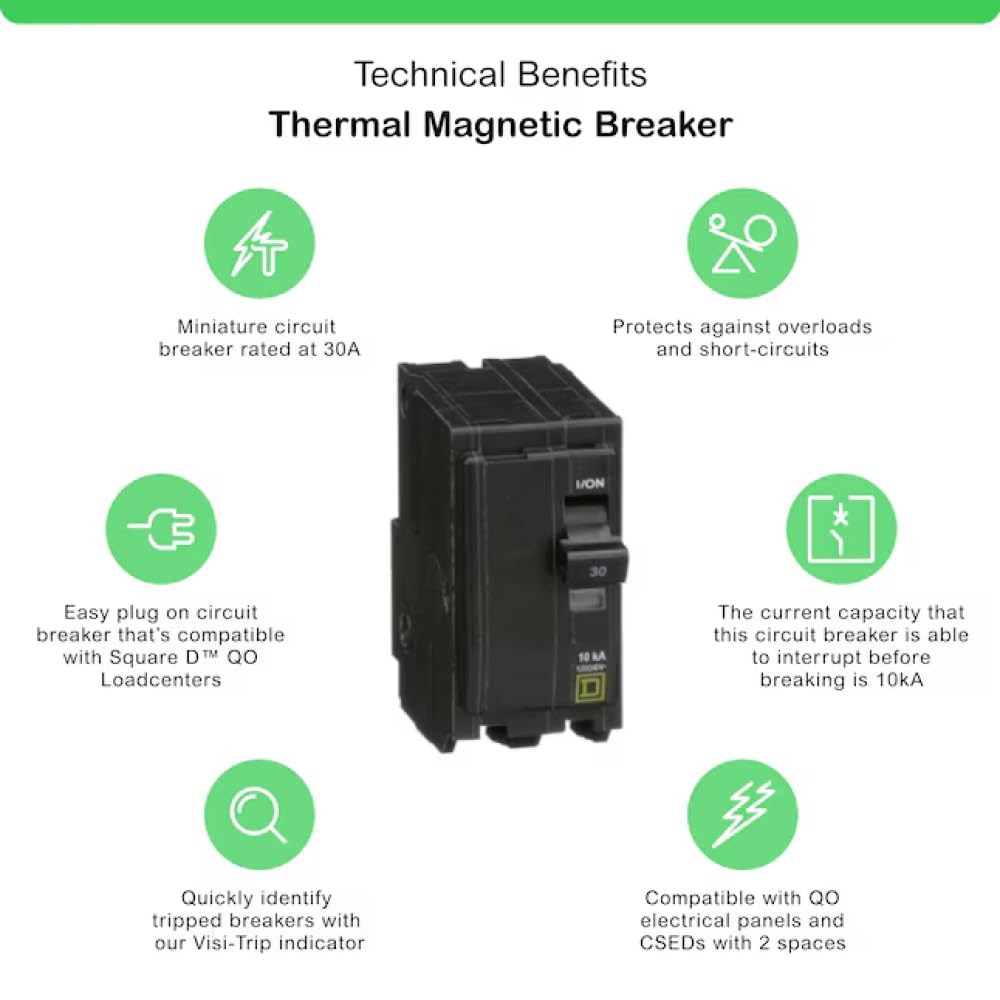 FalconSupply QO230 Visi-Trip indicator close-up highlights quick fault identification.