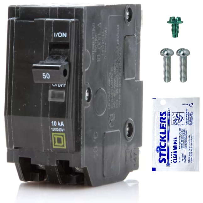 FalconSupply QO250 breaker front view shows compact plug‑in design for 120/240V systems.