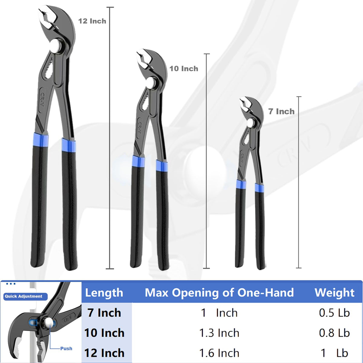 Falichchch groove joint pliers 10-inch for versatile plumbing and fastener work.